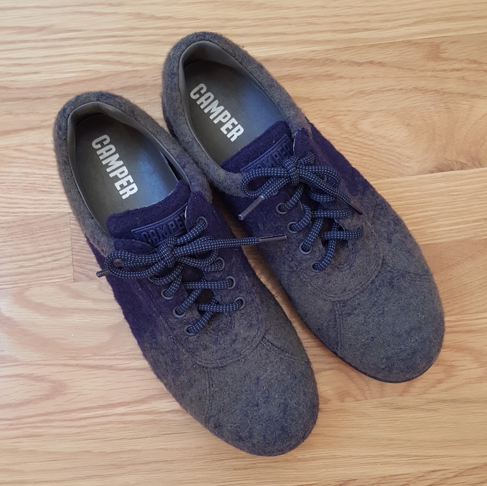 Camper Pelotas Green/Blue Wool Shoe Sz 42